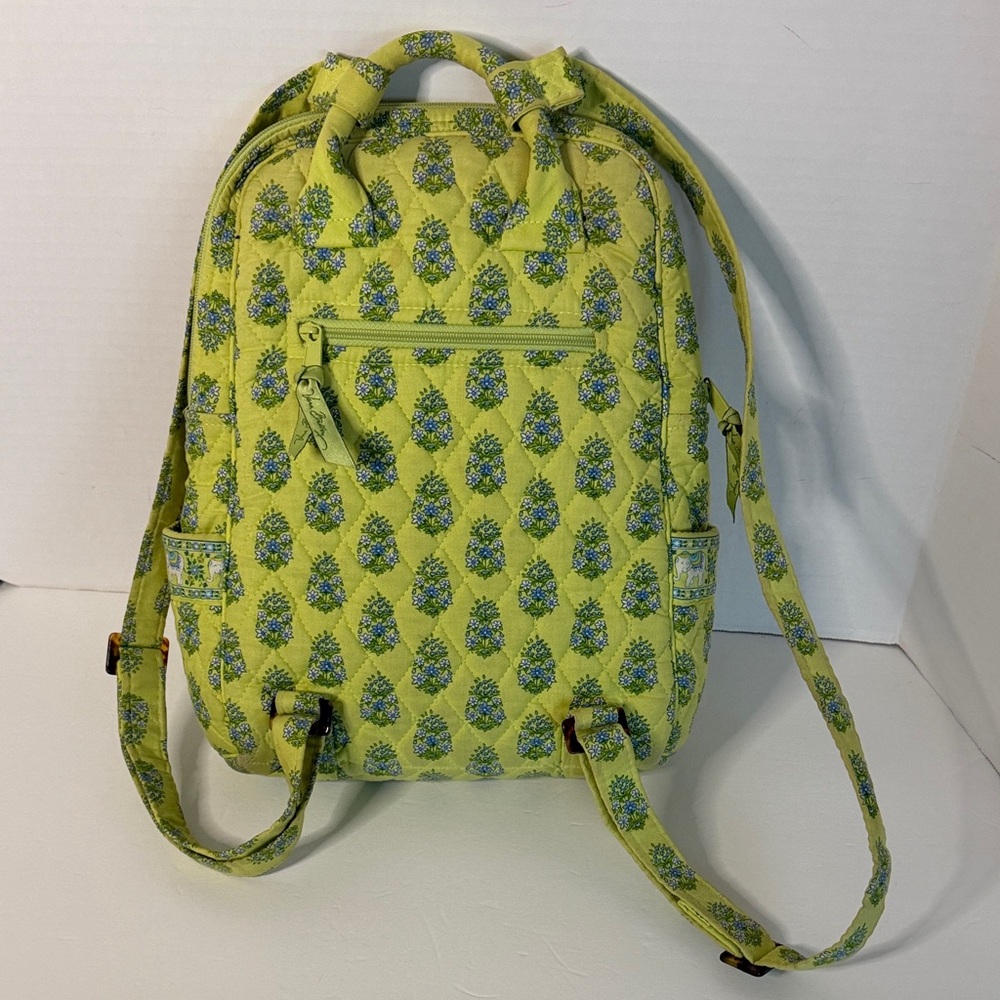 Vera Bradley Retired Citrus Elephant yellow/blue Backpack - Picture 2 of 16
